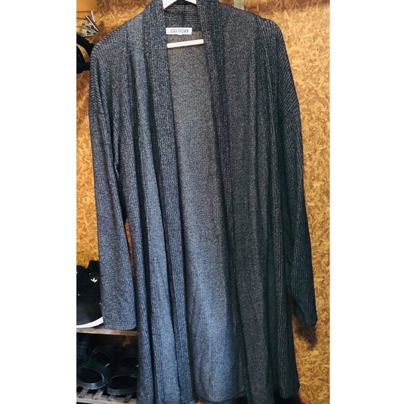 🆕O/S JOAH BROWN ETOILE SALT & PEPPER OVERSIZED CARDIGAN RIBBED BLACK & WHITE - Picture 8 of 16